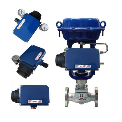 Valvola di controllo con attuatore pneumatico e azbil AVP100 AVP102 Pneumatic Smart Valve Positioner
