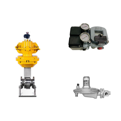 Valvola di controllo pneumatico con posizionatore Masoneilan SVI2-21123111 e valvola di regolazione della pressione Fisher T205B