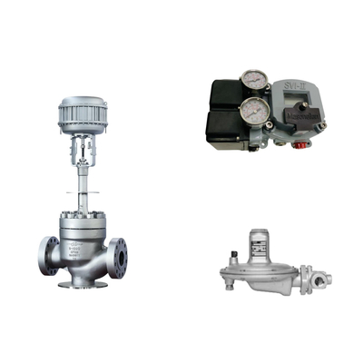 Valvola di controllo pneumatico con posizionatore Masoneilan SVI2-21123111 e valvola di regolazione della pressione Fisher T205B