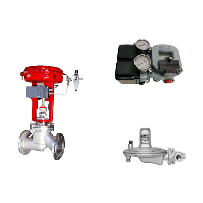 Valvola di controllo pneumatico con posizionatore Masoneilan SVI2-21123111 e valvola di regolazione della pressione Fisher T205B