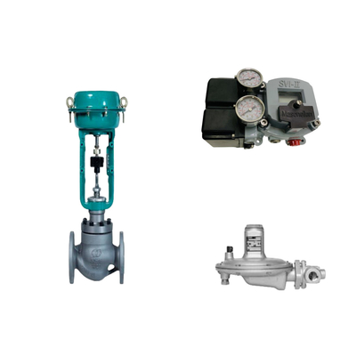 Valvola di controllo pneumatico con posizionatore Masoneilan SVI2-21123111 e valvola di regolazione della pressione Fisher T205B