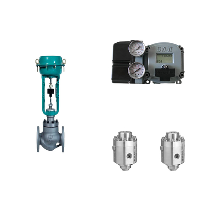 Valvola di controllo pneumatico con posizionatore Masoneilan SVI2-21123111 e valvola di regolazione della pressione Tescom 26-1100