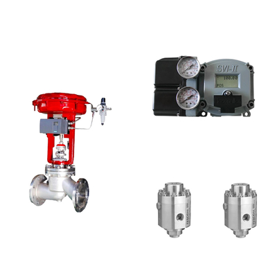 Valvola di controllo pneumatico con posizionatore Masoneilan SVI2-21123111 e valvola di regolazione della pressione Tescom 26-1100