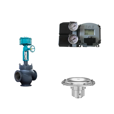 Valvola di controllo pneumatico con posizionatore Masoneilan SVI2-21123111 e valvola di regolazione della pressione Tescom 44-4600
