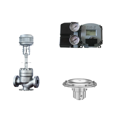 Valvola di controllo pneumatico con posizionatore Masoneilan SVI2-21123111 e valvola di regolazione della pressione Tescom 44-4600
