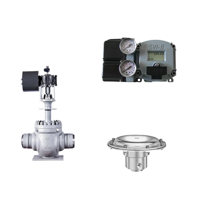 Valvola di controllo pneumatico con posizionatore Masoneilan SVI2-21123111 e valvola di regolazione della pressione Tescom 44-4600