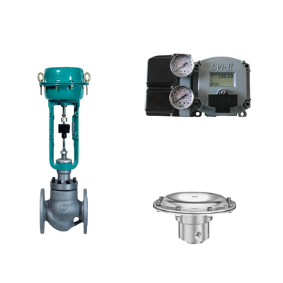 Valvola di controllo pneumatico con posizionatore Masoneilan SVI2-21123111 e valvola di regolazione della pressione Tescom 44-4600