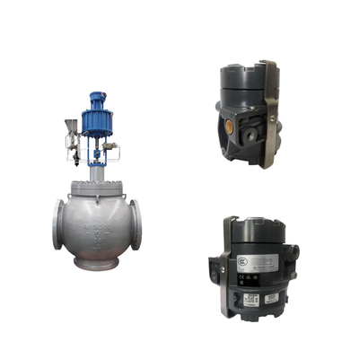 Valvola globe con posizionatore elettropneumatico Samson 3725 e Fisher 846