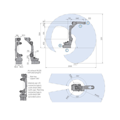 GP12 Braccio robot Yaskawa industriale con copertura del robot CNGBS come braccio robot a 6 assi per la movimentazione