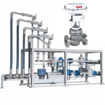 Stazione di riduzione della pressione e di scaldamento con attuatore di valvola Flowserve e posizionatore di valvola Flowserve 520md Logix