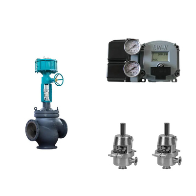 Valvola di controllo in acciaio inossidabile utilizza Masoneilan SVI2-21123121 Valve Positioner And Fisher SR5 Sanitary Regulator