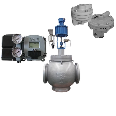 La valvola di controllo in acciaio al carbonio utilizza Masoneilan SVI2-21123111 valvola posizionatore e Fisher846 convertitori elettrici
