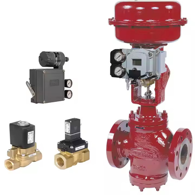 Valvola di controllo pneumatica con Fish-Er 3582I e regolatore Masoneilan e valvola solenoide Burkert per valvola a sfera in stock