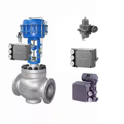 Valvola di controllo pneumatico con posizionatore elettro-pneumatico Fisher 3582i e valvole solenoidi ASCO