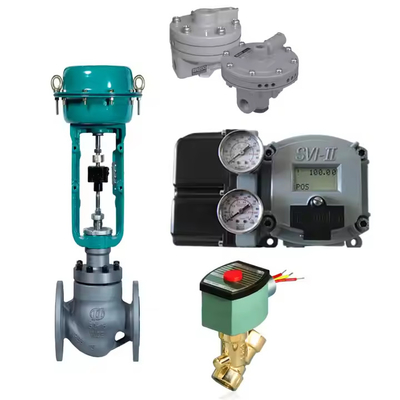 Valvola di controllo pneumatico con posizionatore Masoneilan SVI2-21123111 e valvola di regolazione della pressione Tescom 44-4600