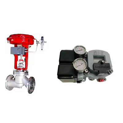 La famosa valvola di controllo pneumatico Wuzhong della Cina con posizionatore Masoneilan Svi2 Ap-21113111 e valvola solenoide ASCO