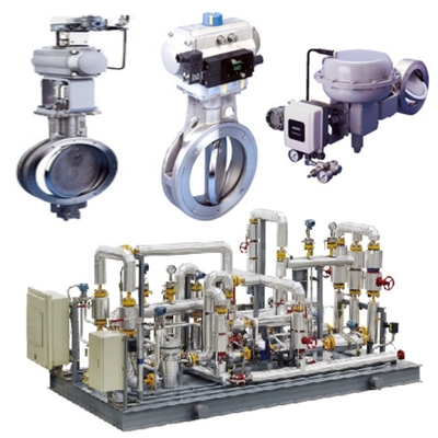 Controllo della pressione / del flusso Skid KOSO 710E/720E Valvola farfalla e 6500RA Attuatore pneumatico e EPB811 Valvola posizionatore set