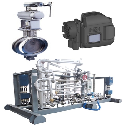 Controllo della pressione / del flusso Skid KOSO 710E/720E Valvola farfalla e 6500RA Attuatore pneumatico e EPB811 Valvola posizionatore set