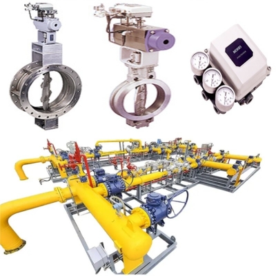 Valvole di controllo della pressione / del flusso e valvole KOSO con attuatori pneumatici 6300RA/6300RB/5200LA con set di valvole di blocco EPA800/EPB800 CL420/CL523