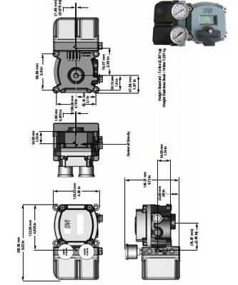 Valvola di controllo pneumatico con posizionatore intelligente pneumatico Masoneilan SVI2-21113121 a azione singola con feedback senza display