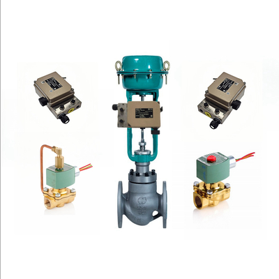 Valvole solenoidi Asco e posizionatore per la valvola di controllo del flusso di Samson 4763