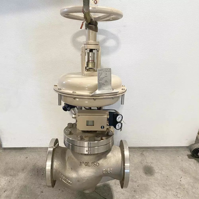 Samson 3241 Valvola di controllo globe della classe di pressione ANSI 300 e acciaio inossidabile per valvole con valvola solenoide ASCO