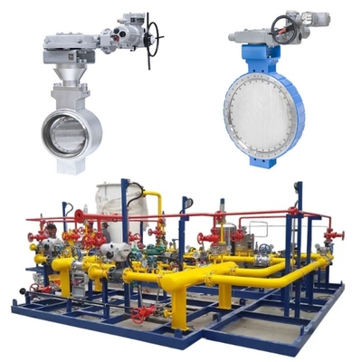 Controllo della pressione / del flusso Skid Samson LTR 43 Valvole farfalla e attuatori elettrici Auma e scatole dentali