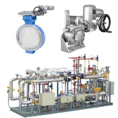 Controllo della pressione / del flusso Skid Samson LTR 43 Valvole farfalla e attuatori elettrici Auma e scatole dentali