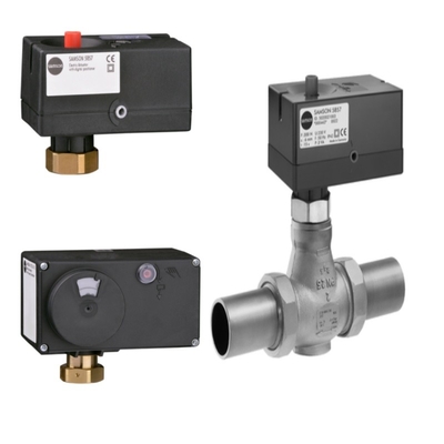 La valvola elettrica 3222, insieme agli attuatori elettrici Samson 5857, 5757, 5724 e 5725, costituiscono un set completo.