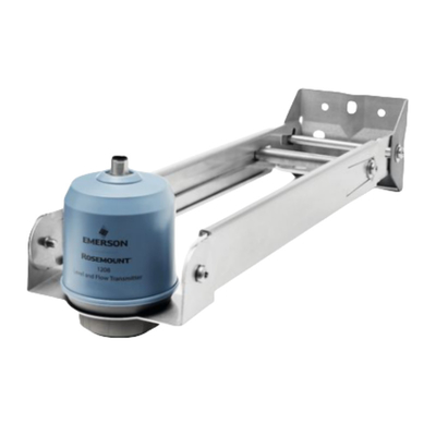 Unità di trattamento dell'acqua montata sullo scivolo con Emerson Rosemount Modello 1280 Radar senza contatto Livello e flusso