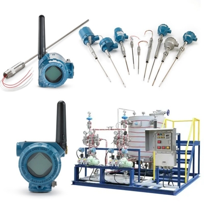 Skid montato con sensore di temperatura Rosemount 214C ed EMERSON 148 248 644 648 Trasmettitore 114C Thermowell