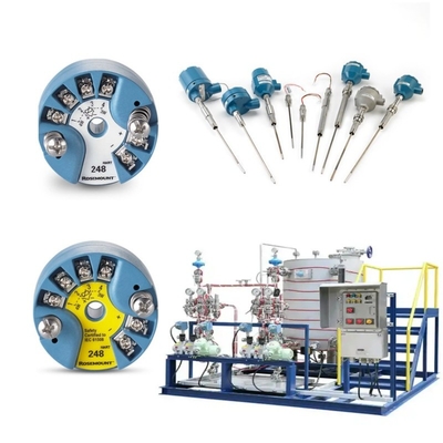 Skid montato con sensore di temperatura Rosemount 214C ed EMERSON 148 248 644 648 Trasmettitore 114C Thermowell