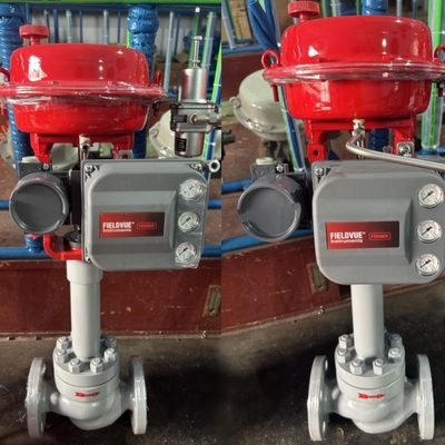 Posizionatore digitale per valvole Fisher DVC6200, valvola di controllo pneumatica a doppio effetto
