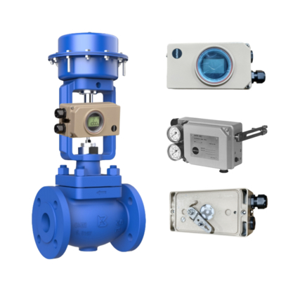 Light Bule Pneumatic Control Ball Valve Spirax Sarco Valve And Samson 3730-3/4763/3725 Control Valve Positioner