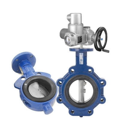 Valvola a farfalla pneumatica nuova con flangia DN25-DN300 serie Keystone F990 e attuatore elettrico AUMA