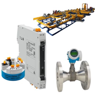 Stazione di decompressione e raffreddamento equipaggiata con un flussometro a vortice Endress+Hauser Proline Prowirl R 200 e un trasmettitore di temperatura ITEMP TMT31