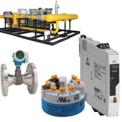 Misuratore di portata a vortice Endress+Hauser Proline Prowirl O 200 e trasmettitore di temperatura ITEMP TMT82 HART 7 con gruppo valvola di controllo del flusso