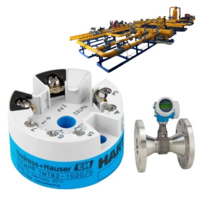 Misuratore di portata a vortice Endress+Hauser Proline Prowirl O 200 e trasmettitore di temperatura ITEMP TMT82 HART 7 con gruppo valvola di controllo del flusso