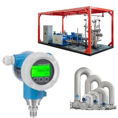 Regolatore di riduzione della pressione con misuratore di portata a vortice Endress+Hauser Proline Prowirl D 200 e trasmettitore di pressione Cerabar PMP71B