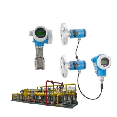 Unità di controllo pressione/portata con misuratore di portata a vortice Endress+Hauser Proline Prowirl D 200 e trasmettitore di pressione Cerabar FMD72
