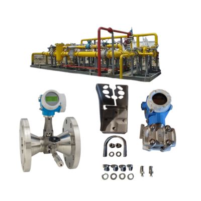 Stazione di riduzione della pressione e della temperatura equipaggiata con un misuratore di portata a vortice Endress+Hauser Deltabar Proline Prowirl R200 e un trasmettitore di pressione PMD75B.