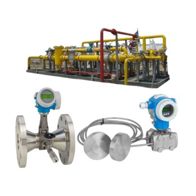 Valvola di controllo del flusso con misuratore di flusso Endress+Hauser ProlineProwirl R200 e trasmettitore di pressione differenziale Deltabar PMD78B.