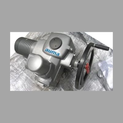 Valvola a sfera motorizzata con riduttore girevole AUMA GS e attuatore elettrico universale modulare multi-giro SA.