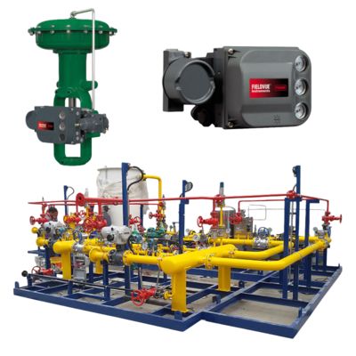 Fisher 657/667 Pneumatic Control Valve with Spring-return and Linear Actuation and Fisher DVC6200 Positioner Controller Fisher 67CFR Series Regulator for Gas Media