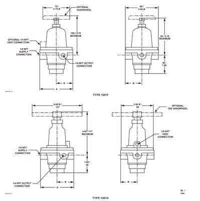 Valvola di controllo industriale nuova di zecca Emerson Fisher 1301F-1 1301F-3 1301G Regolatore di pressione ad azionamento diretto in stock
