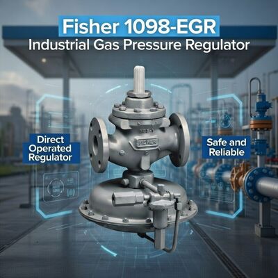 Fisher 1098-EGR Pilot-operated High-capacity Gas Pressure Regulator with 1500 psig Maximum Inlet Pressure
