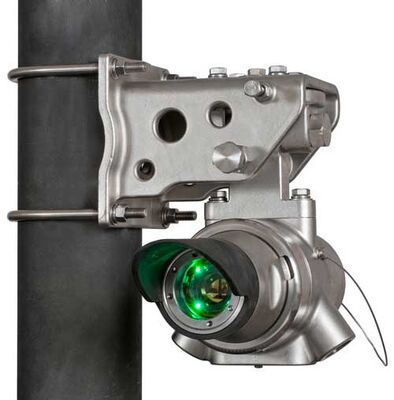 Rivelatore di gas idrocarburici a infrarossi a percorso aperto DET-TRONICS FlexSight LS2000 con rilevamento a infrarossi a doppia lunghezza d'onda, involucro in acciaio inossidabile e portata di rilevamento di 200 metri