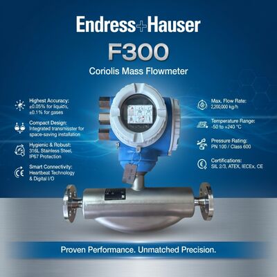 Misurazione dei flussi industriali E+H Endress Hauser Promass F300 Mass Coriolis Flow Meter