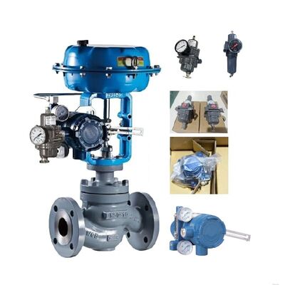 Chinese Control Valve with Azbil/Yamatake Valve Positioner AVP302 AVP307 and Fisher 67DFR-24(67DF-2343-753218) Filter Regulator