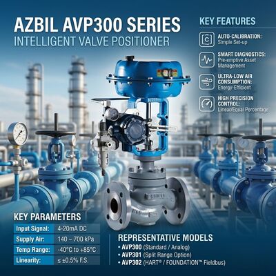 Azbil AVP307 Posizionatore digitale delle valvole con comunicazione HART 4-20 mA Input CC e contenitore IP65